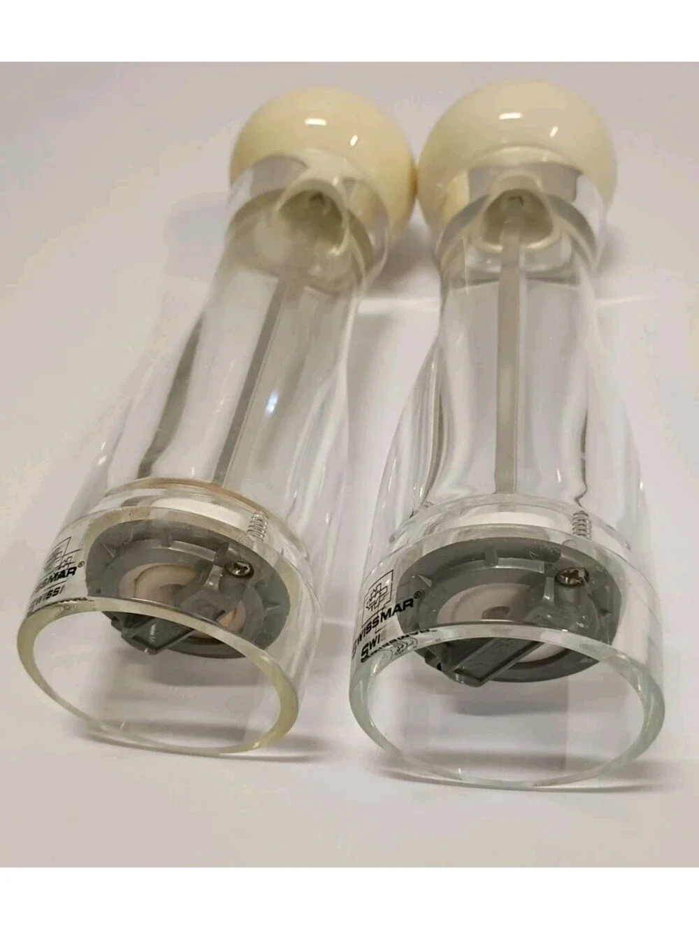 Swissmar Clear Acrylic White Salt & Pepper Mill Grinder Set 8